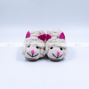 White Lamb Felt Baby Shoes