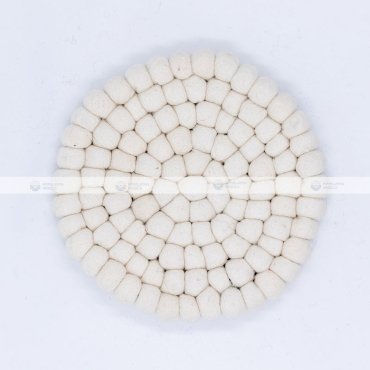 White Felt Coaster