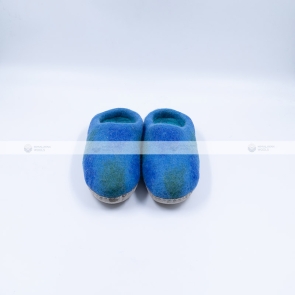 Greenish Blue Mixed Color Felt slippers