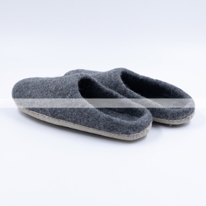 Dark Grey Felt Slippers