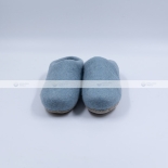 Light Grey Blue Felt Slippers