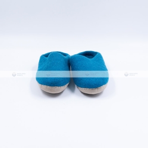 Rich Blue Felt Slippers