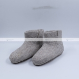 Light Grey Felt Ankle Boots