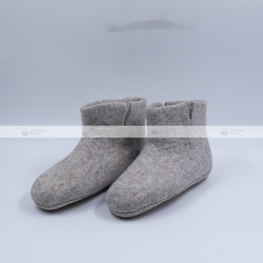 Light Grey Felt Ankle Boots