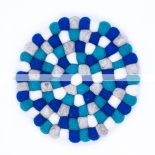 Blue Multicolor Felt Coaster