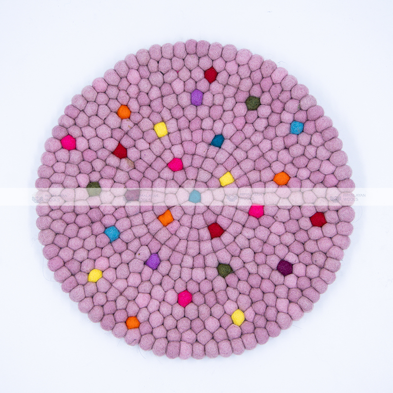 Dotted Multicolor Felt Coaster