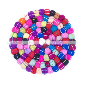 Round Multicolor Felt Coaster