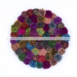 Rolled Multicolor Felt Coaster